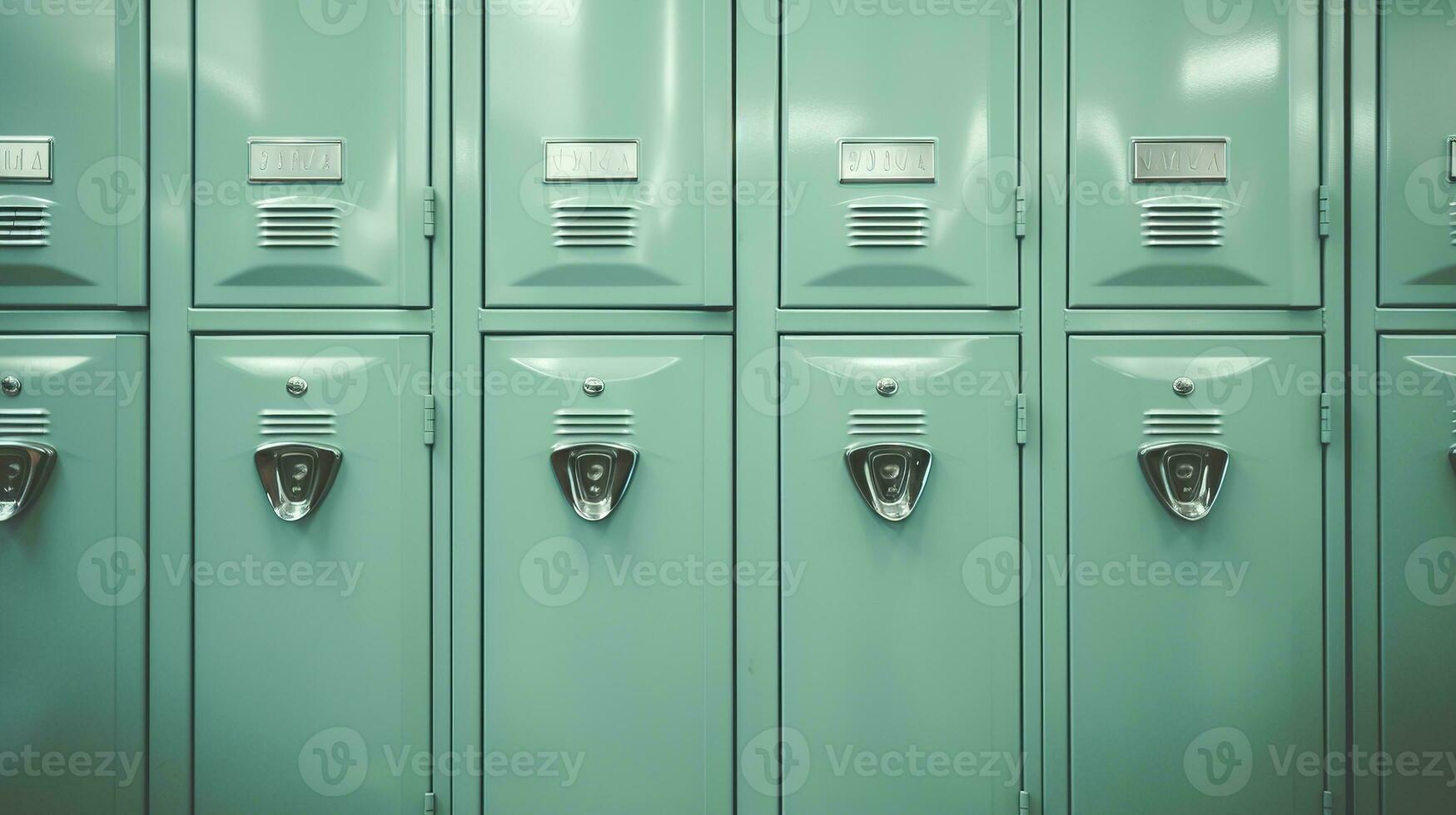 generativo ai, fila de alto colegio casilleros en el pasillo, armario habitación foto