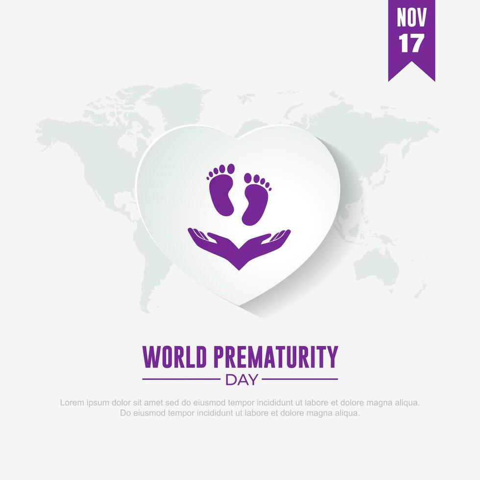 World Prematurity Day November 17 Background vector Illustration