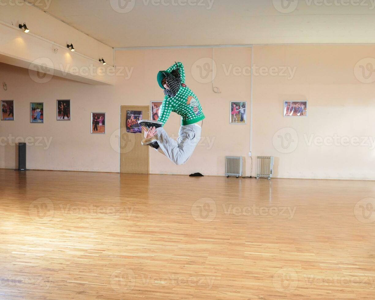 Break dancer in the studio photo