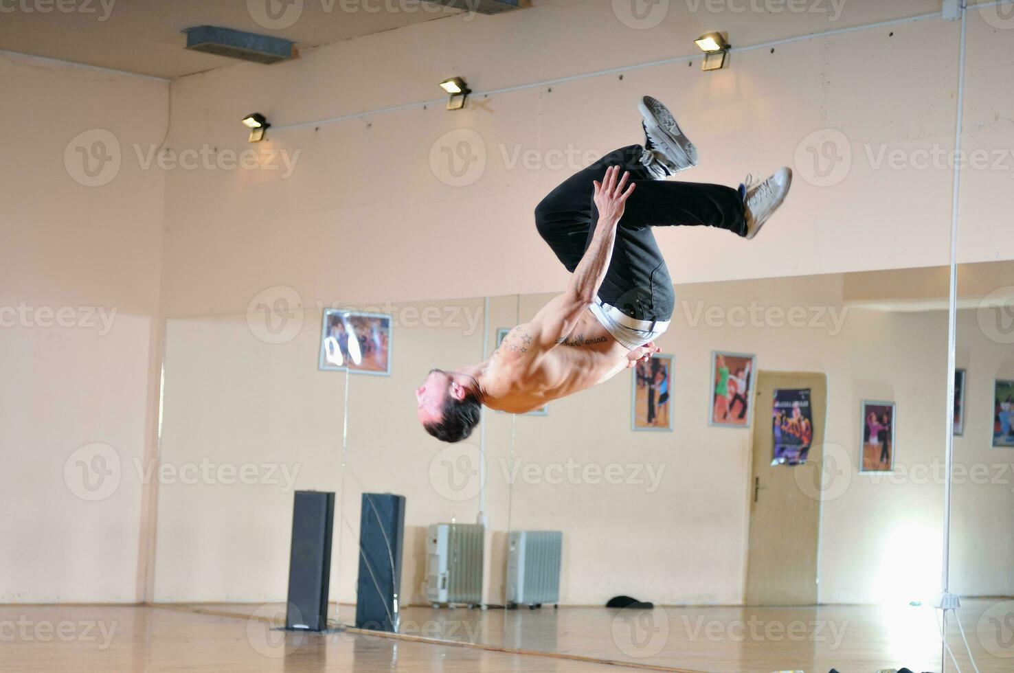 Break dancer in the studio photo