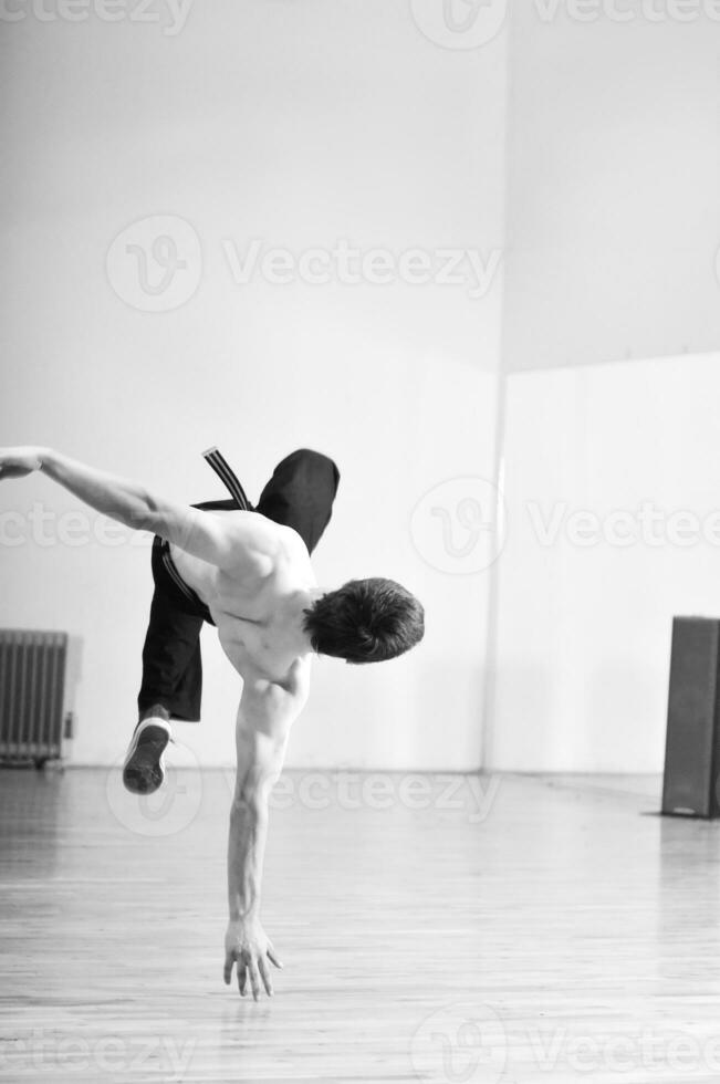 Break dancer in the studio photo