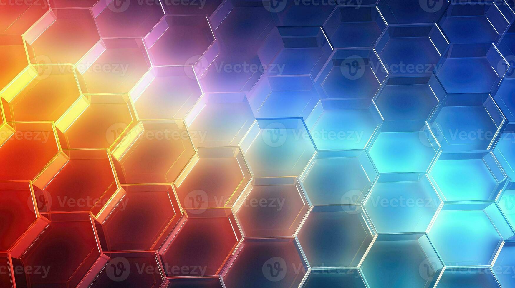 digital hexagon grid network ai generated photo