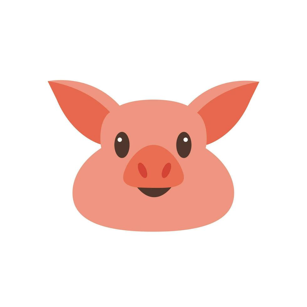 a pig head with a big nose and ears vector