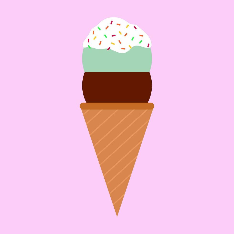 ice cream in a waffle cone vector