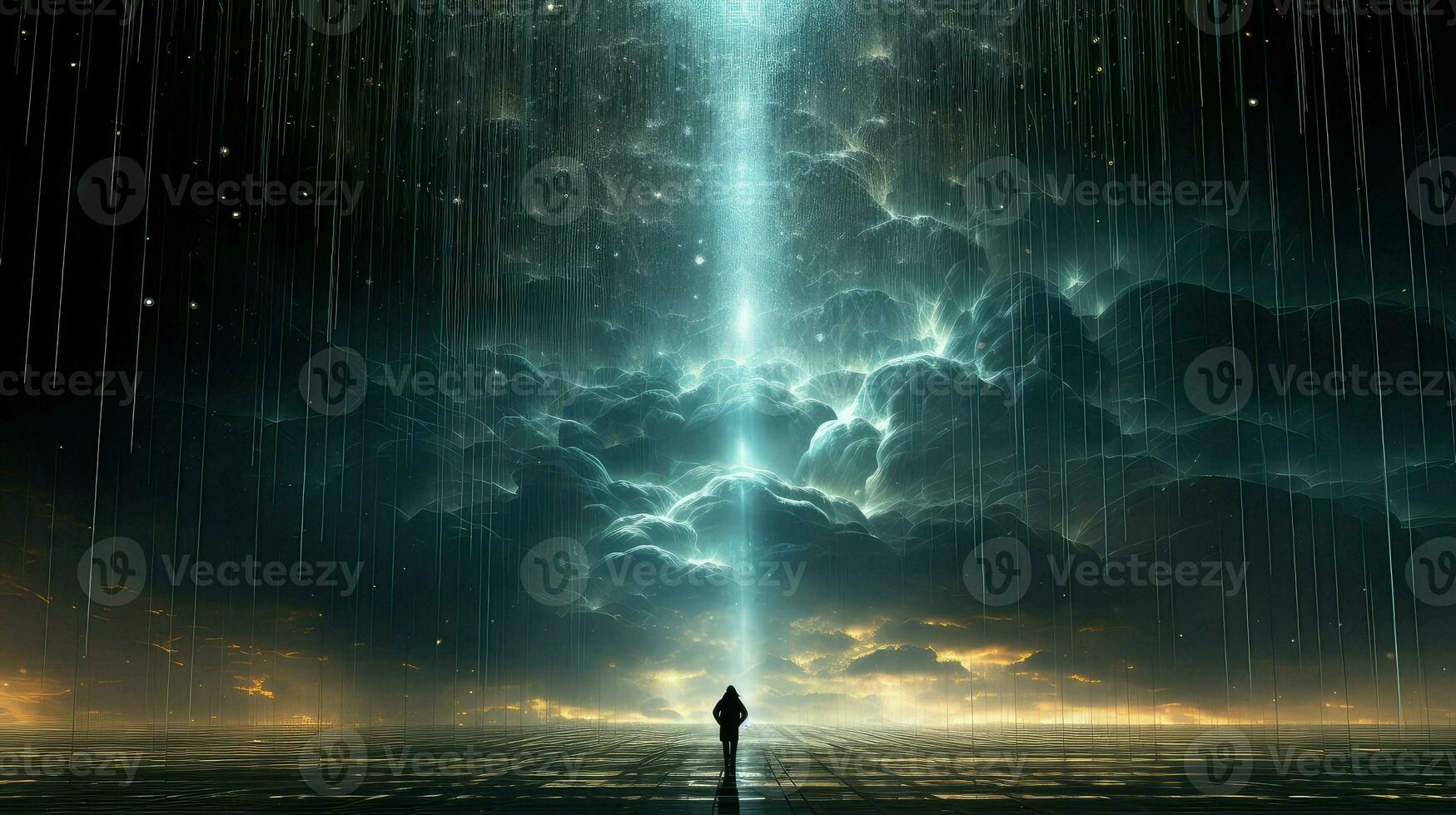 texture digital falling rain ai generated photo