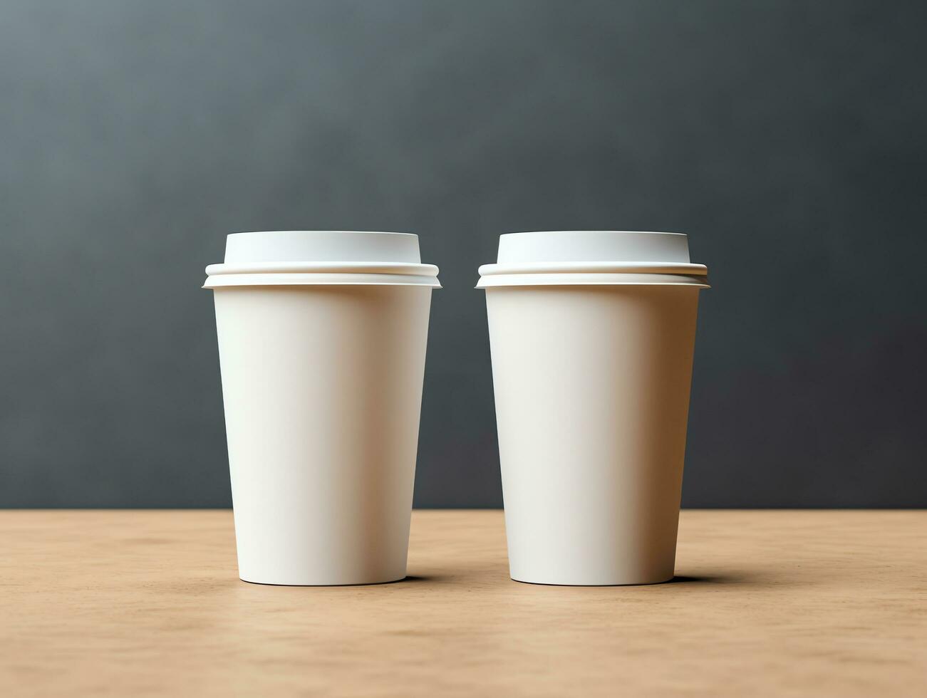 Blank empty paper coffee cup mockup for take away, branding identity, AI Generated photo