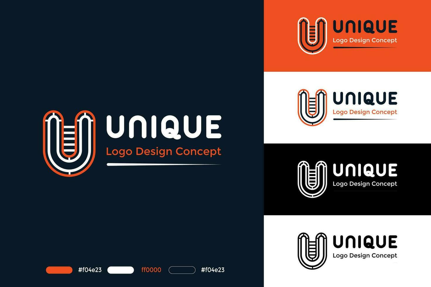 U letter logo branding vector