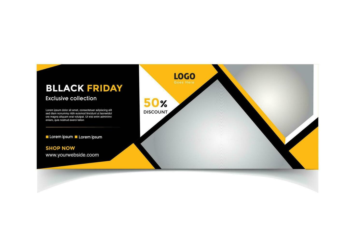 Black Friday Facebook Cover Exclusive Banner Design vector