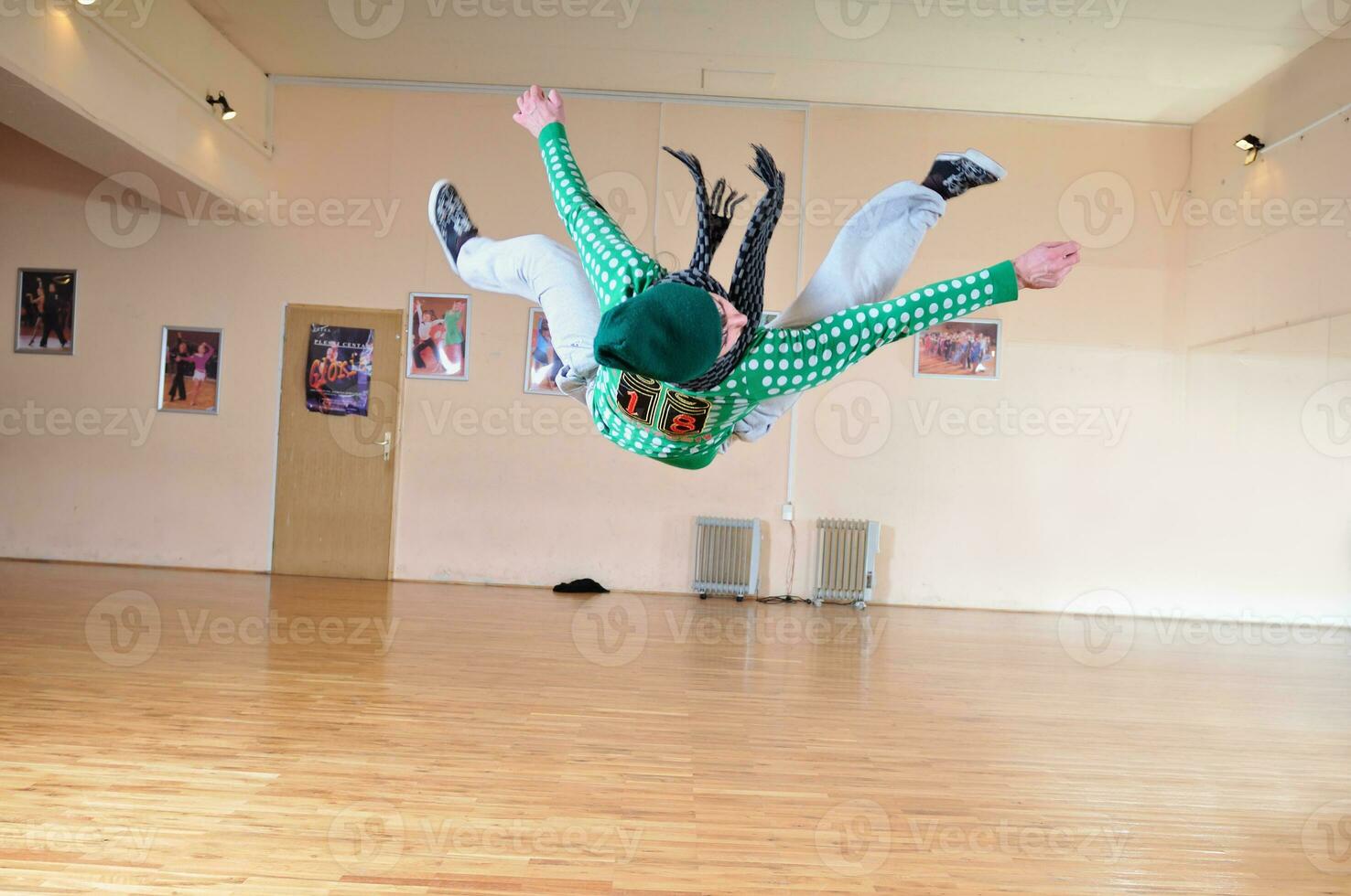 Break dancer in studio photo