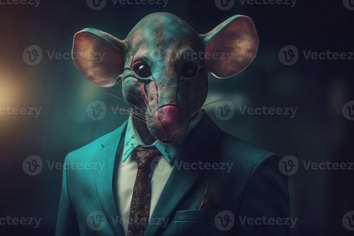 Mouse in human body constitution. Generate ai photo