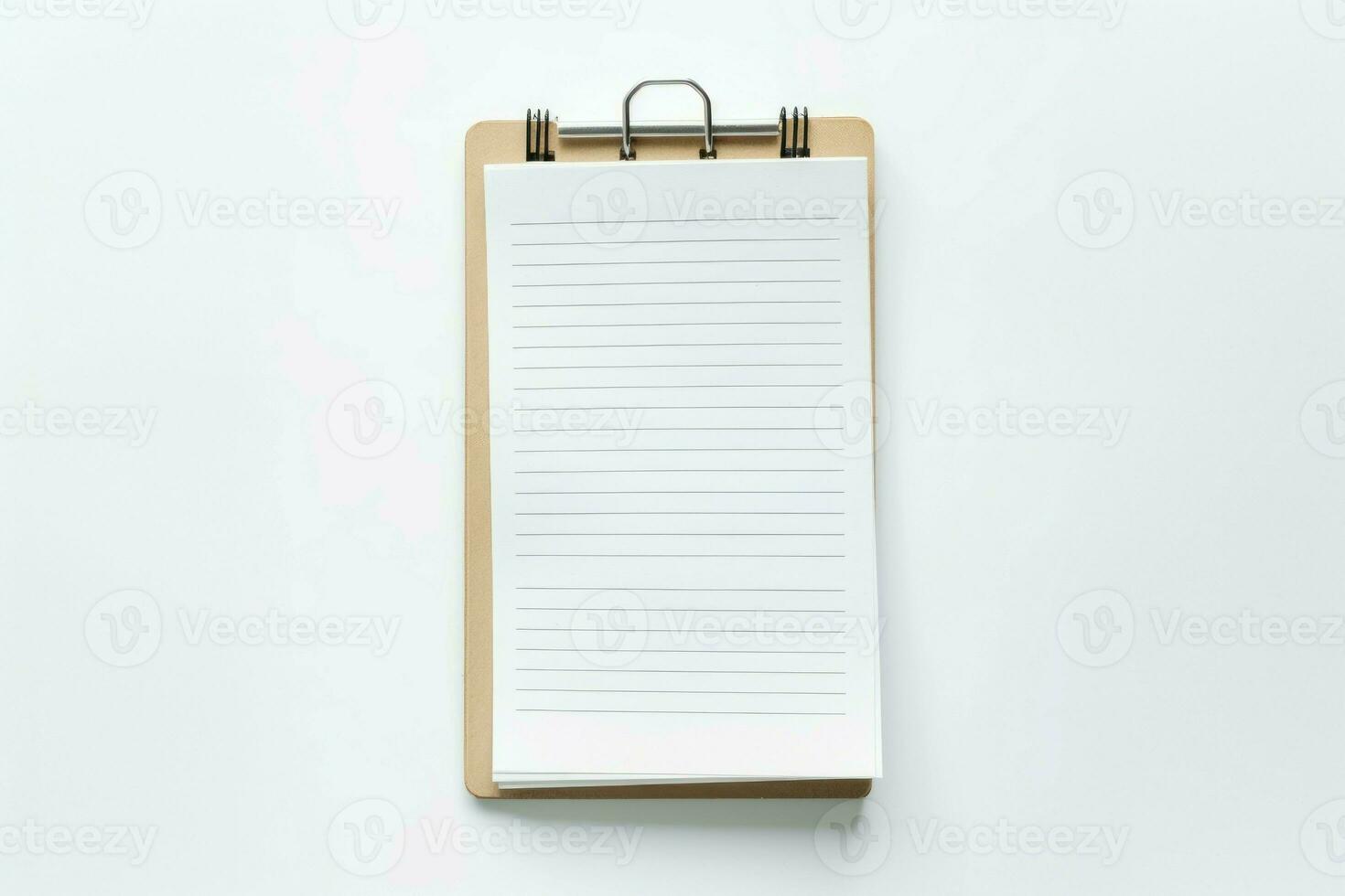 Shopping list in paper notebook clipboard. Generate Ai photo