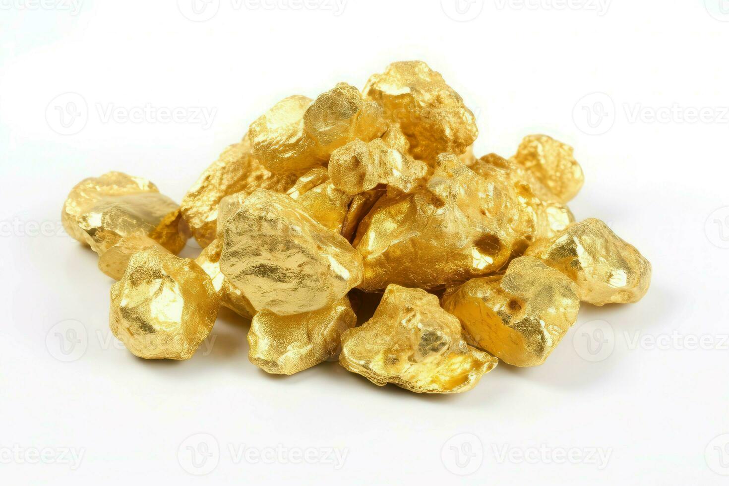 Pile of small gold nuggets. Generate ai photo