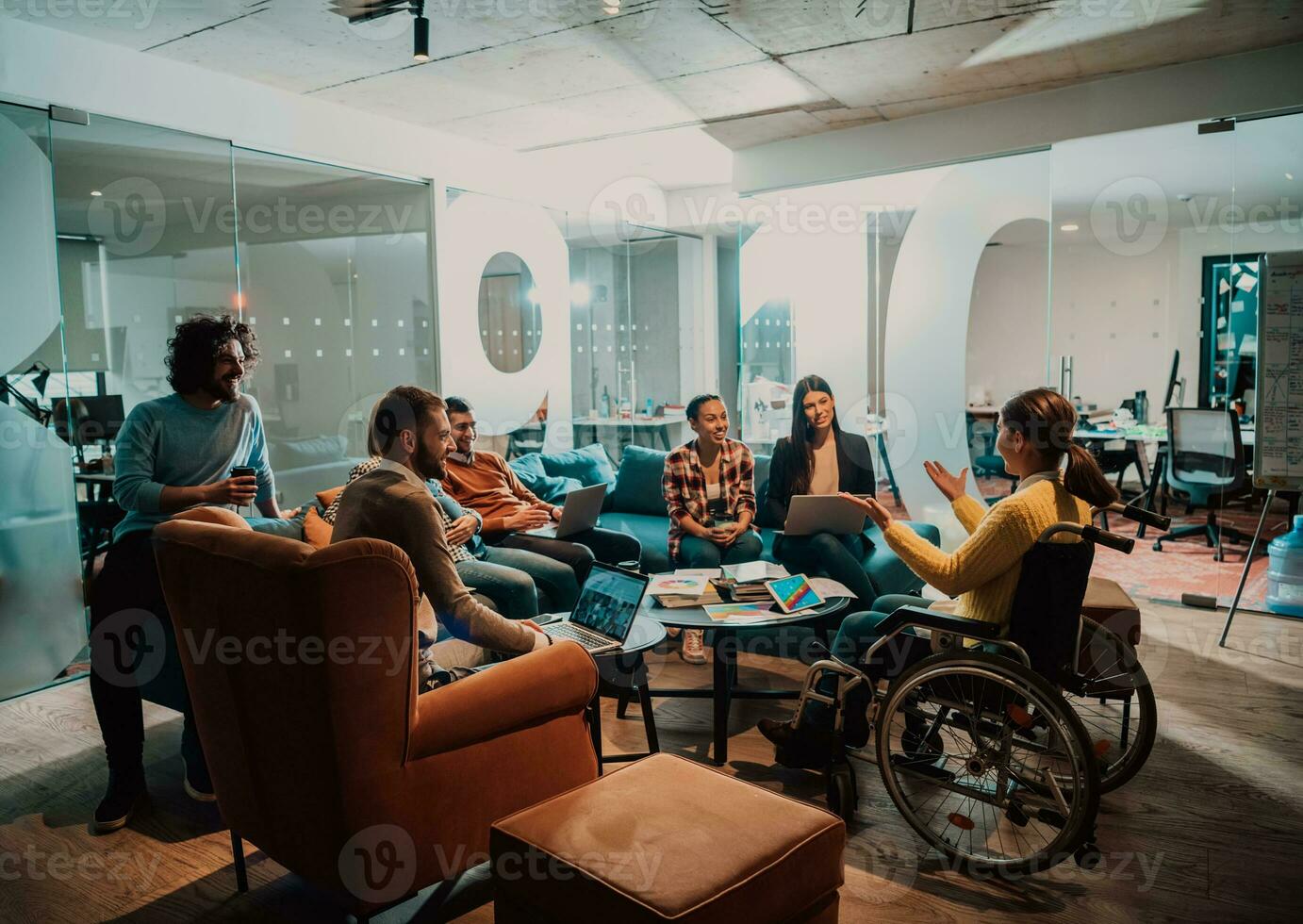 Diverse group of people at the office photo