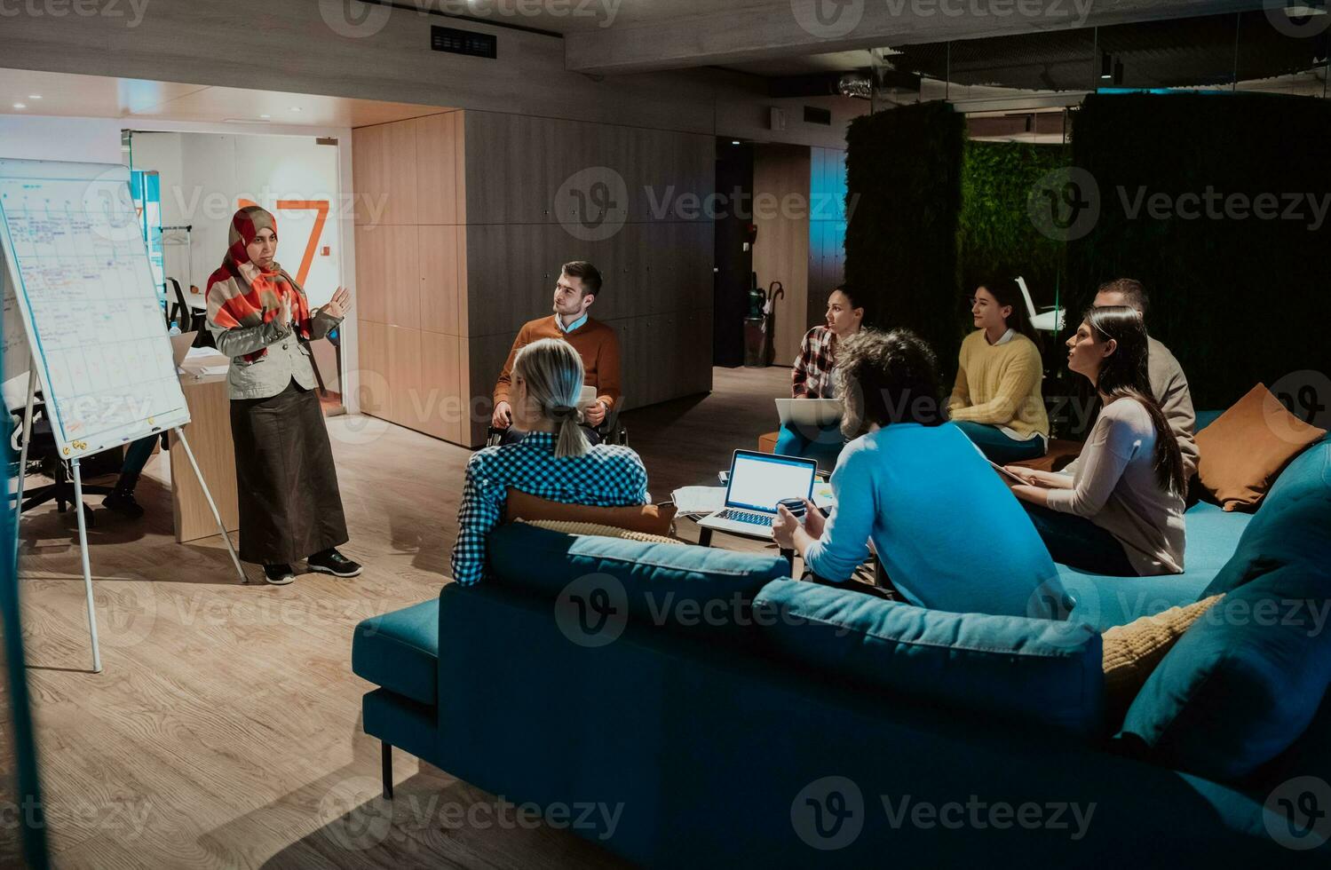 Diverse group of people at the office photo