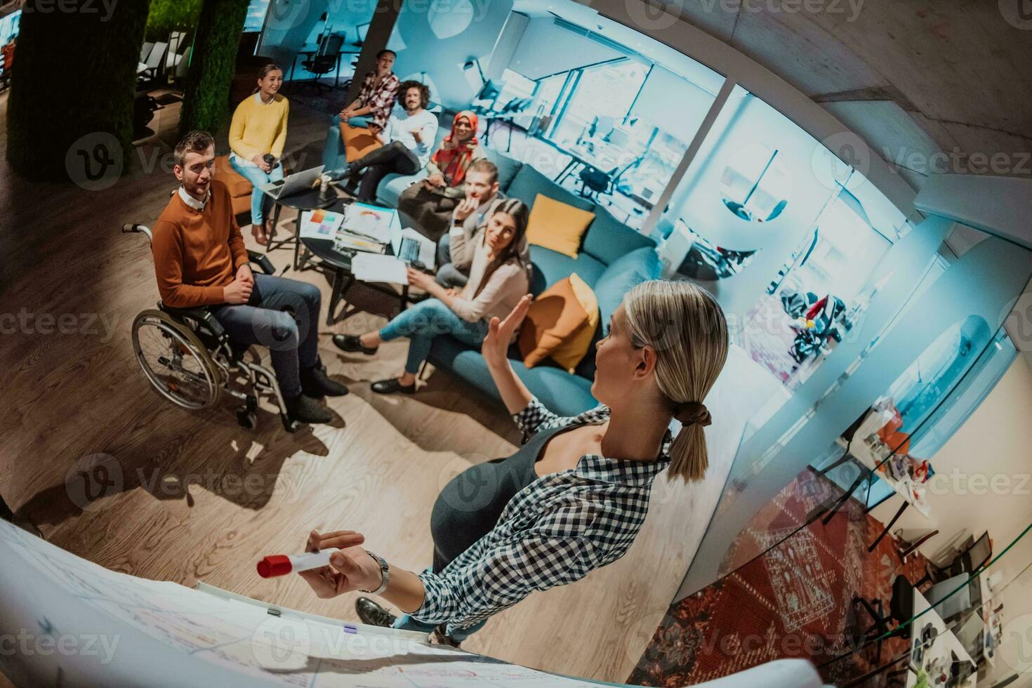 Diverse group of people in the office photo
