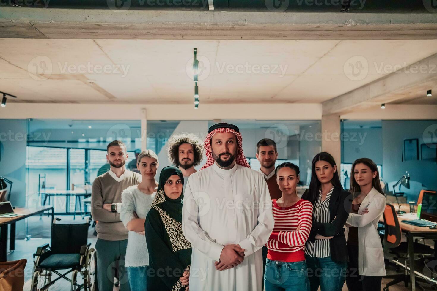 Diverse group of people in the office photo