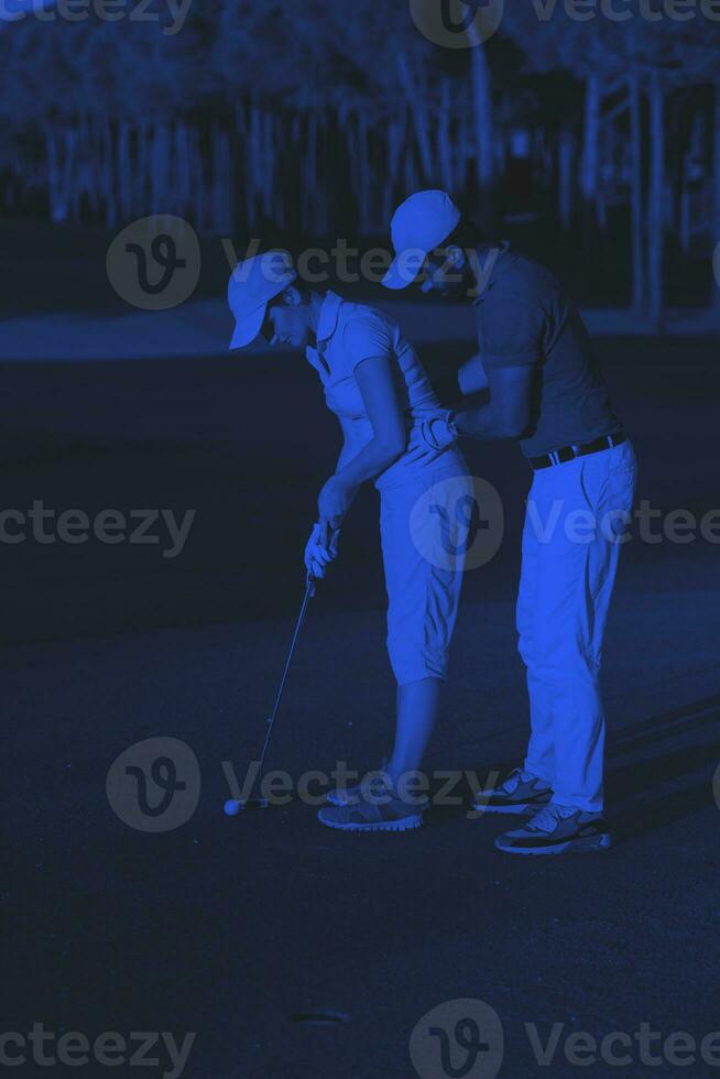 golf instructions in blue photo