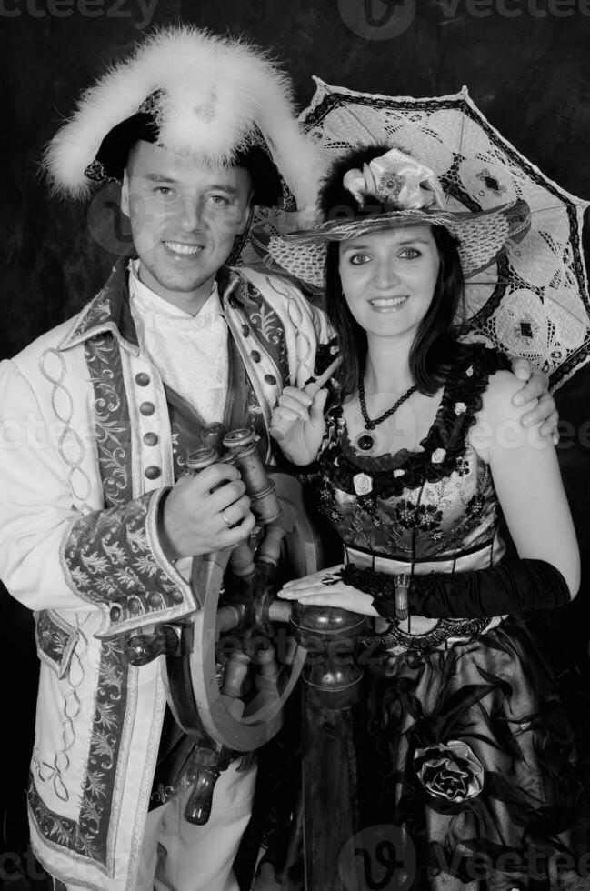 retro couple as pirates photo
