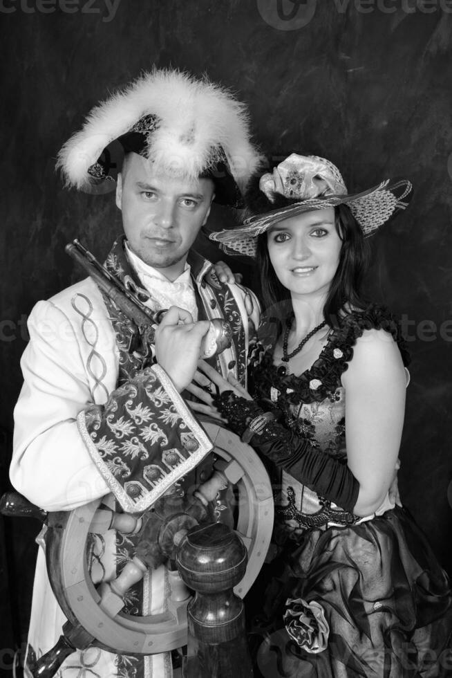 retro couple as pirates photo