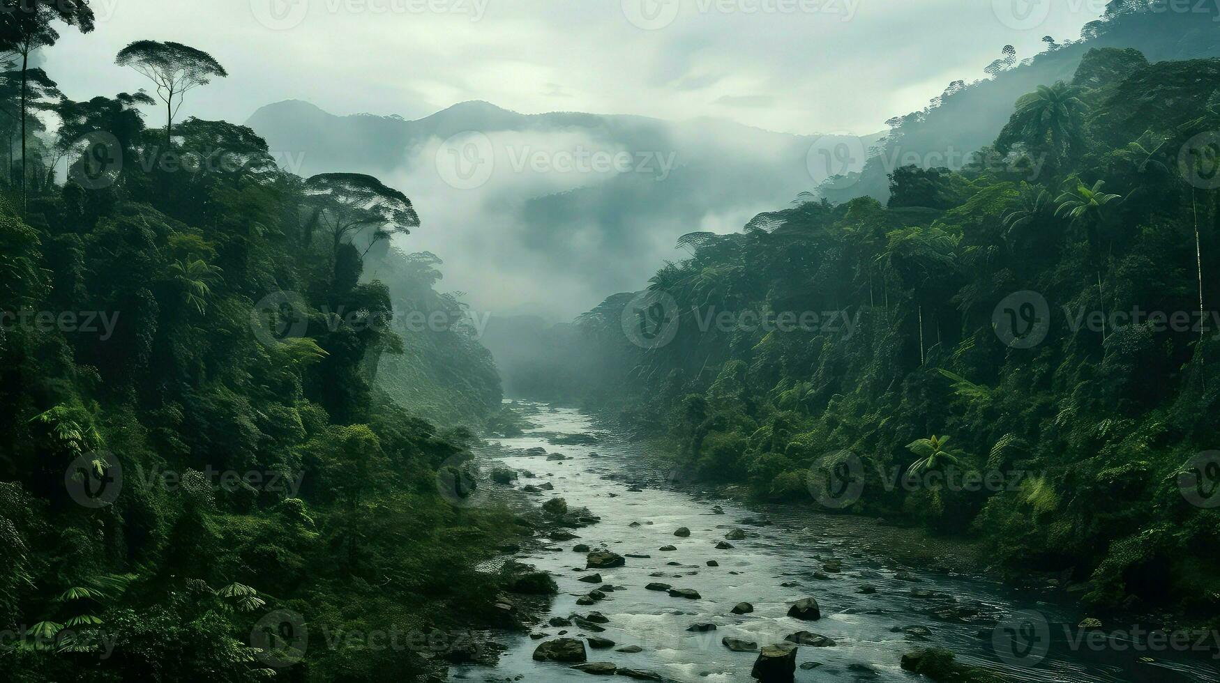 al tropic forest landscape ai generated photo