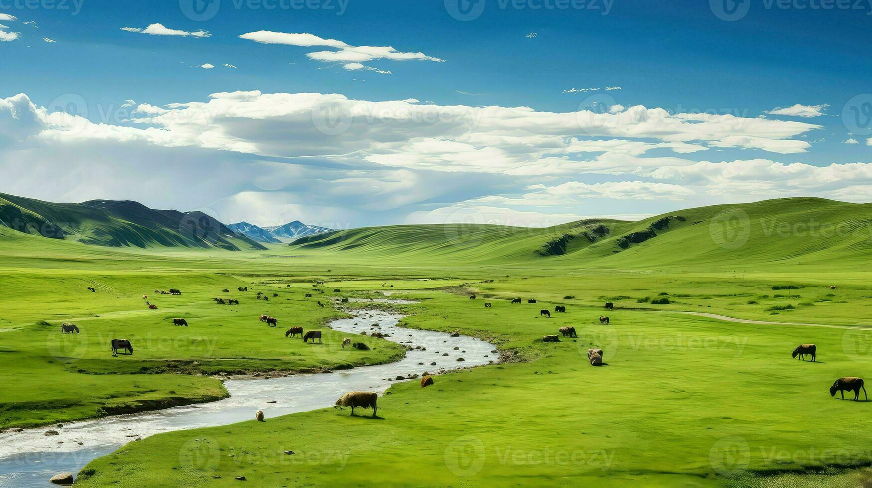 expanse mongolian steppes expansive ai generated photo