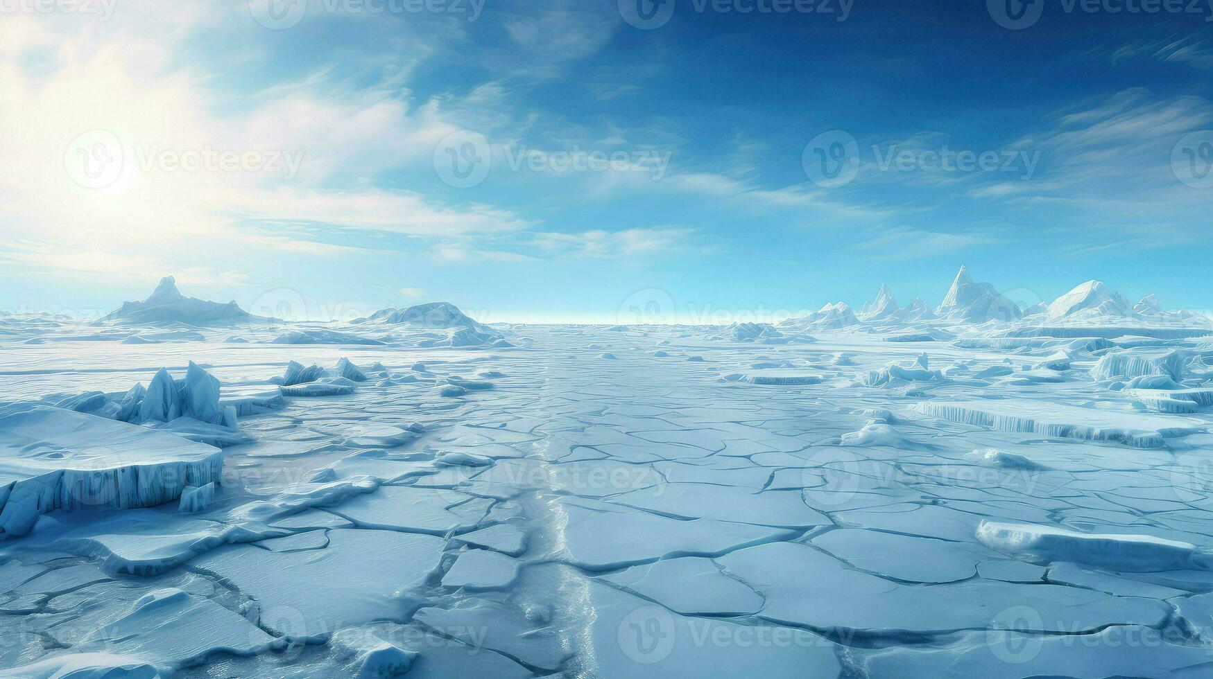 snow arctic ice roads ai generated photo