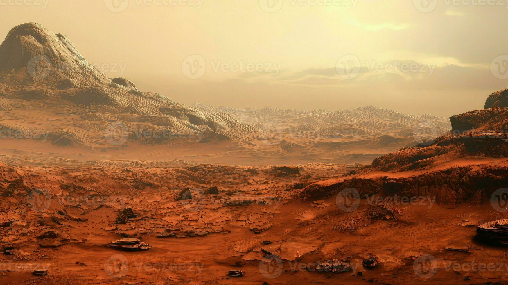 mountain mars highlands rugged ai generated photo