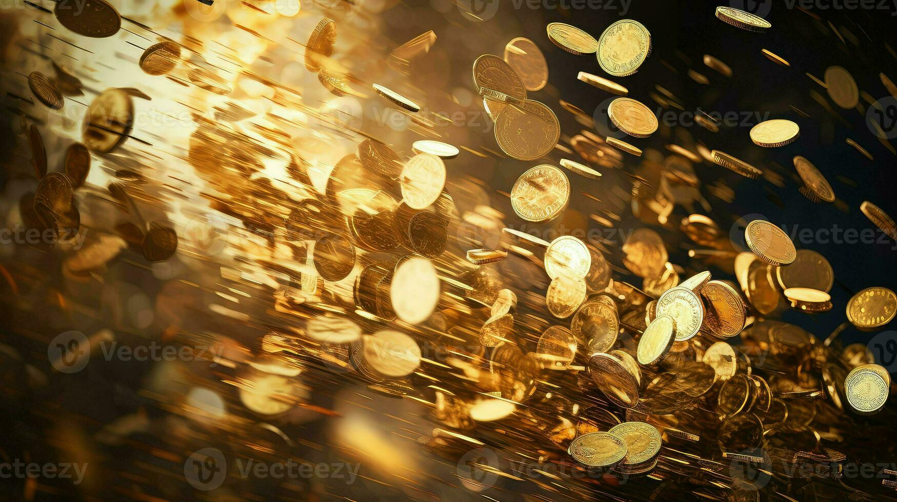 cash gold coin explosion ai generated photo