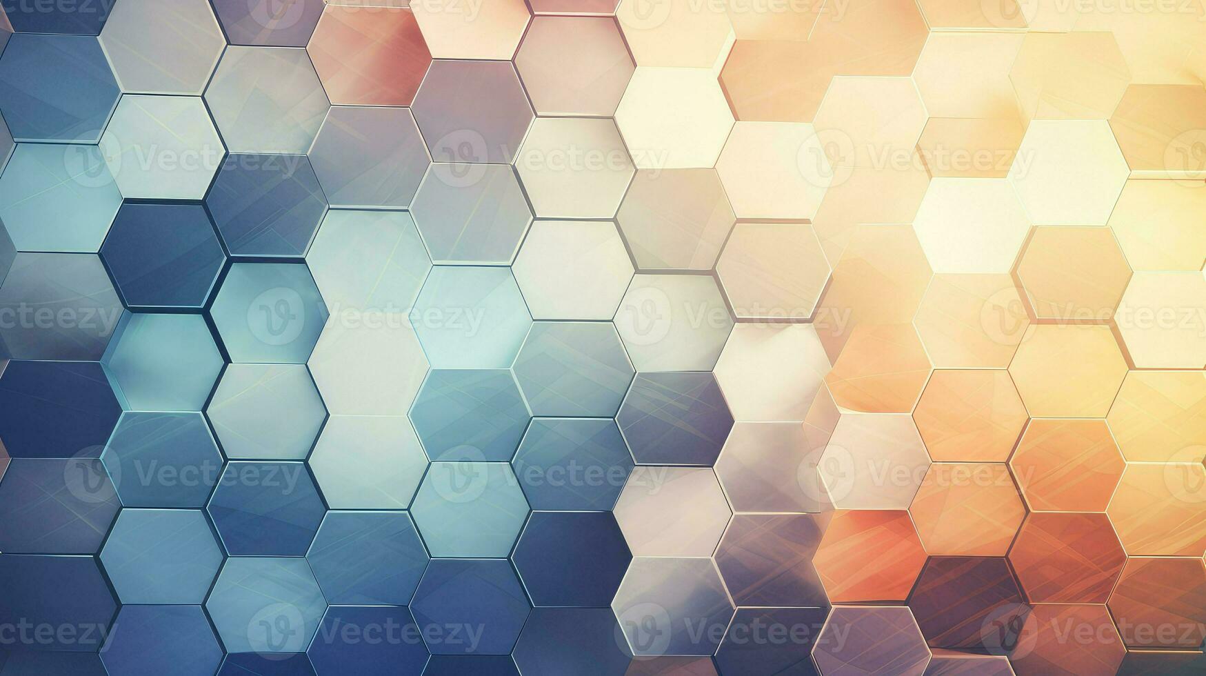 digital hexagon grid network ai generated photo