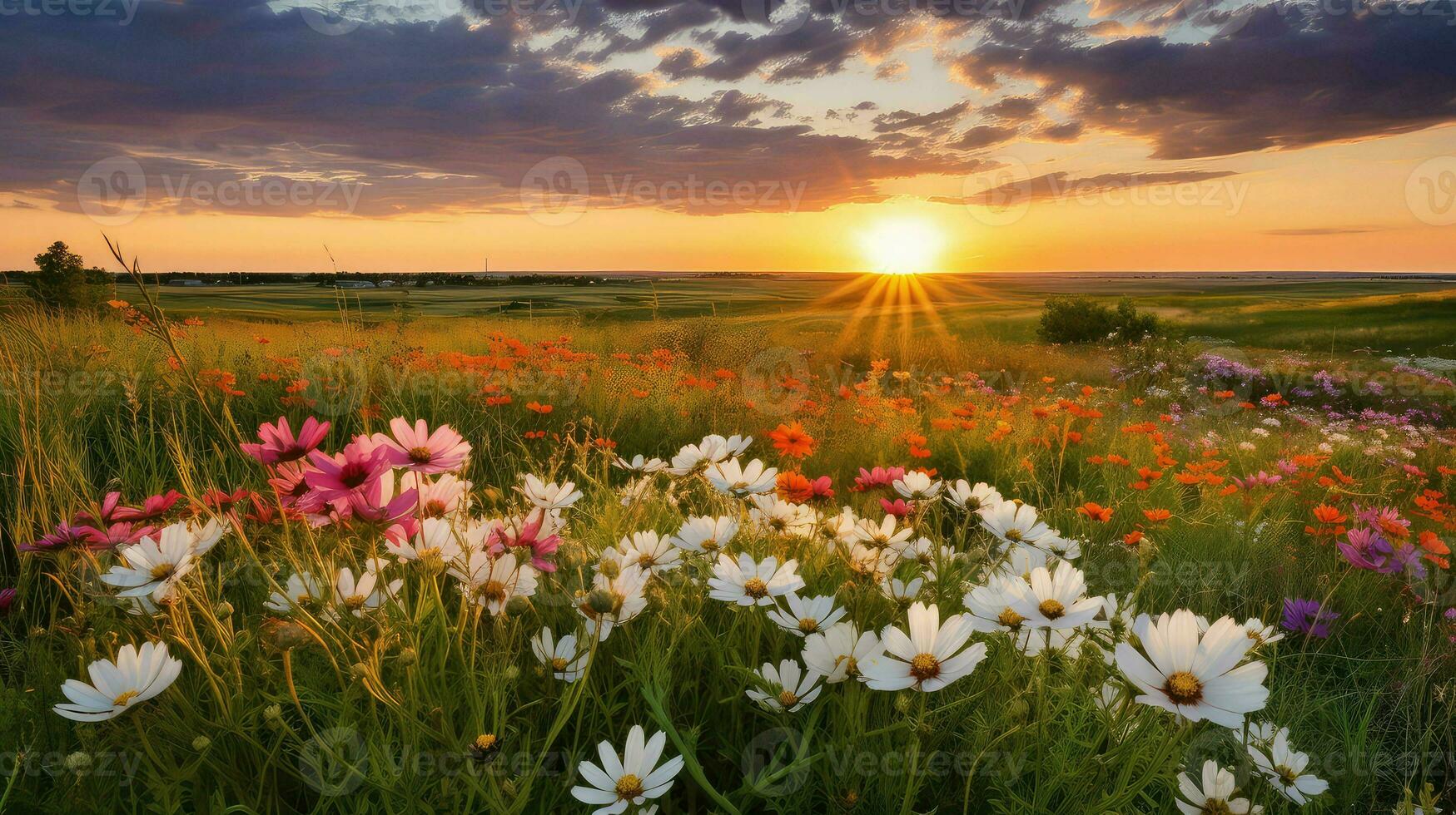 summer prairie wildflowers wildflowers ai generated photo