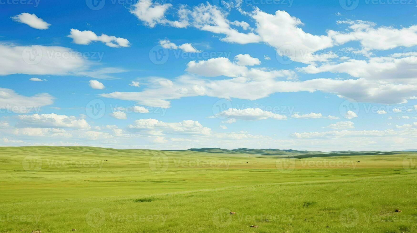 nature steppe landscape wide ai generated photo