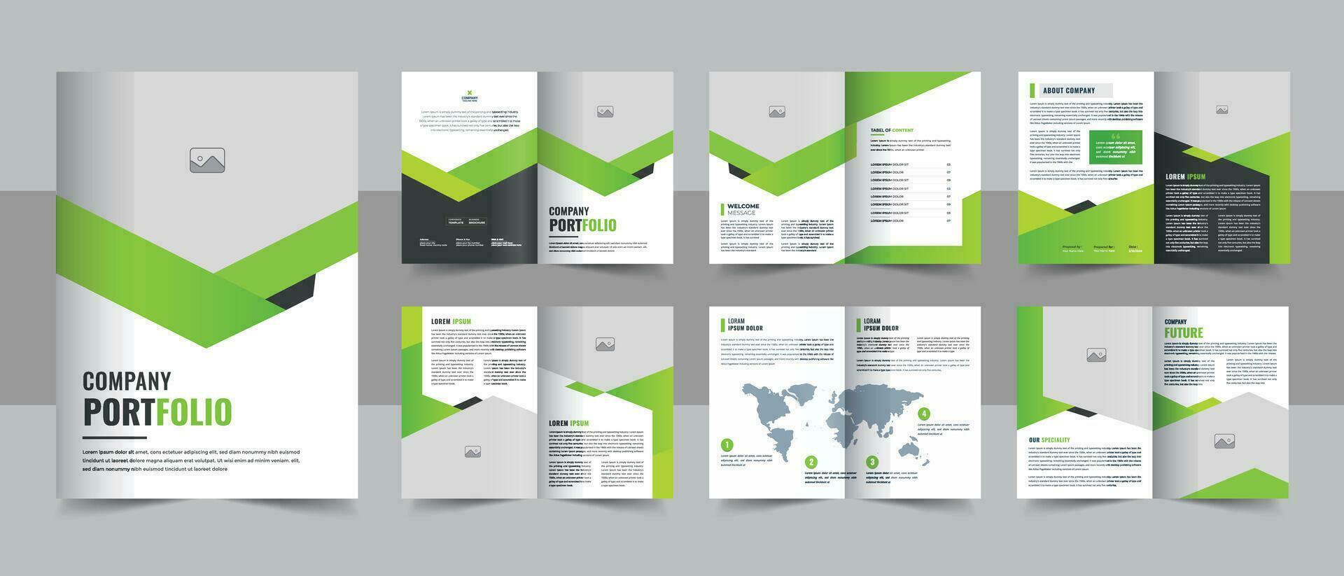 Corporate business presentation guide brochure template with cover, Company Profile Template vector