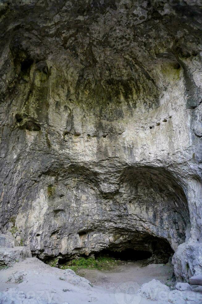 Inside a cave photo