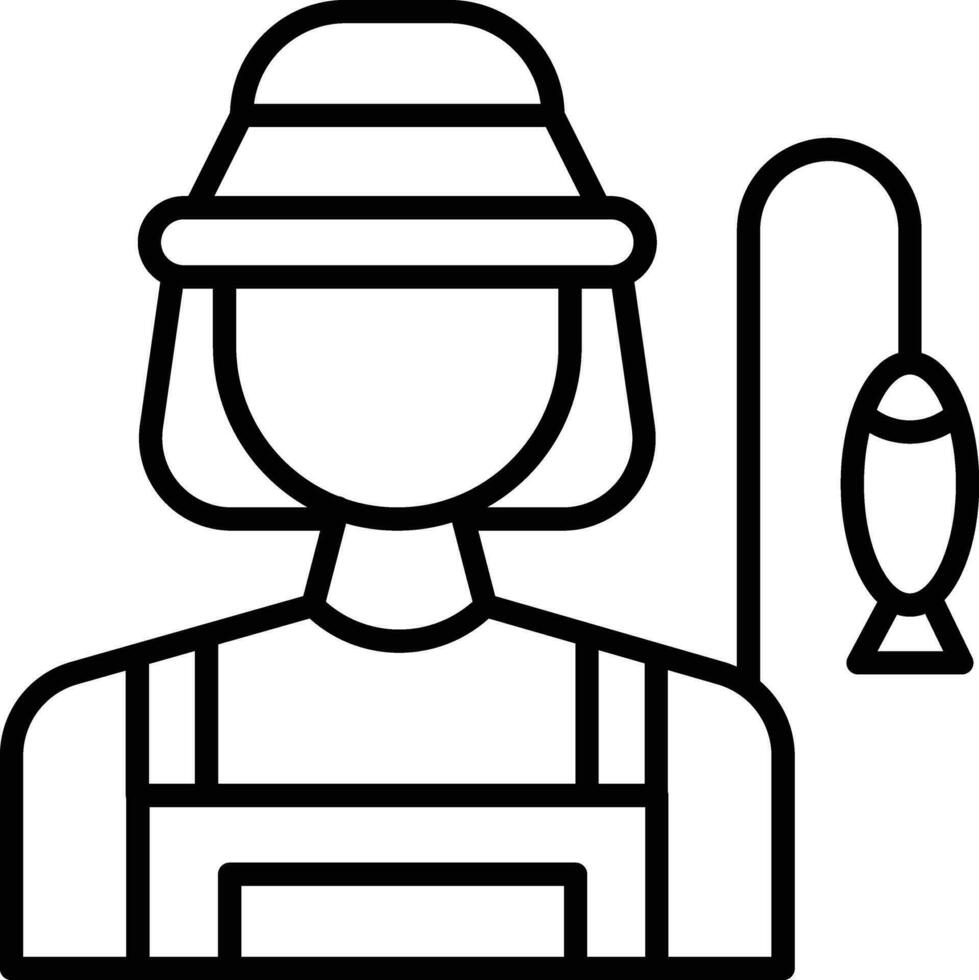 Fisherwoman Vector Icon