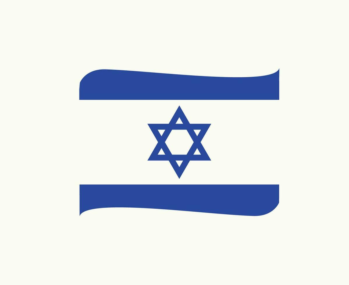 Israel bandera emblema cinta medio este país icono vector ilustración resumen diseño elemento