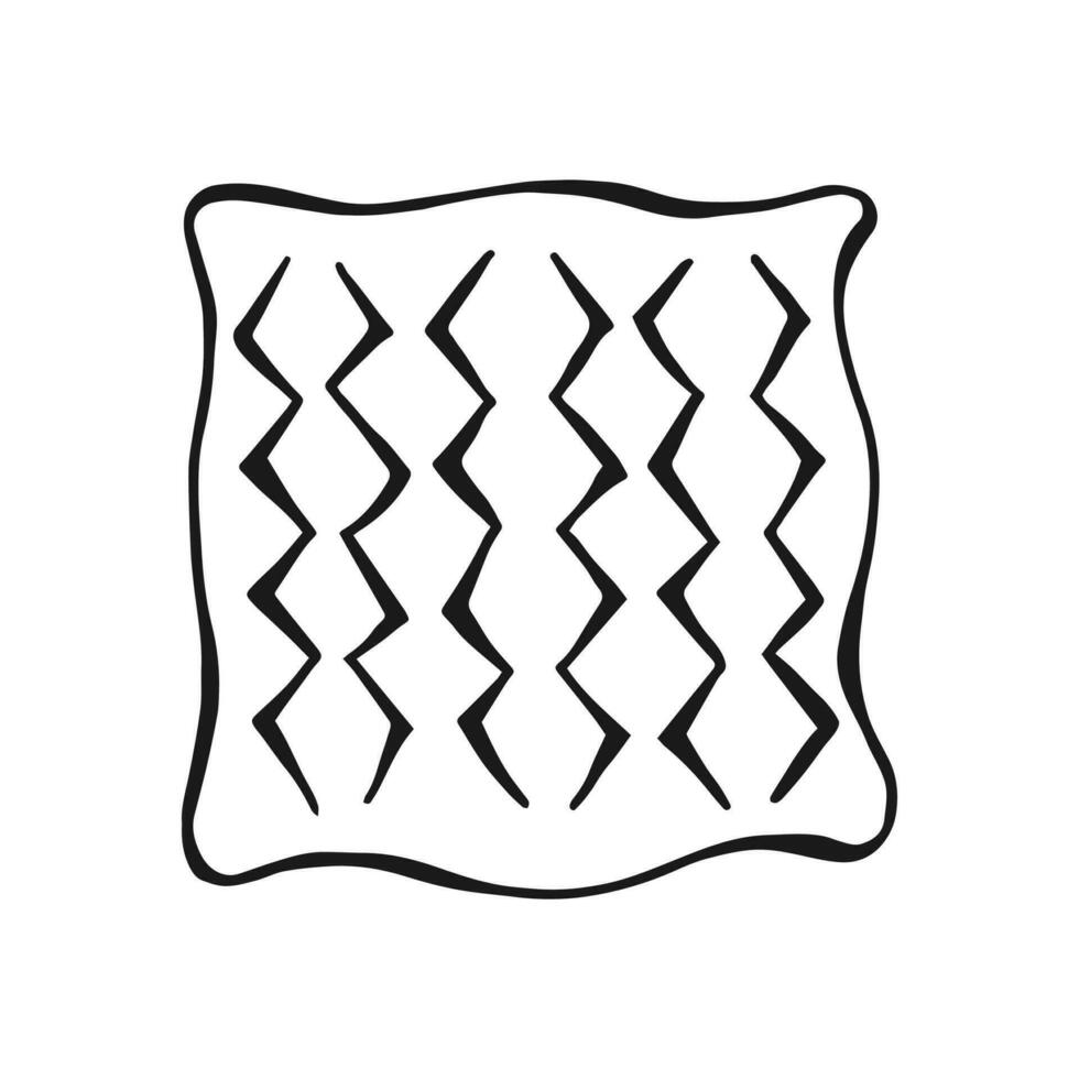 Decorative pillow. Hand drawn vector illustration.