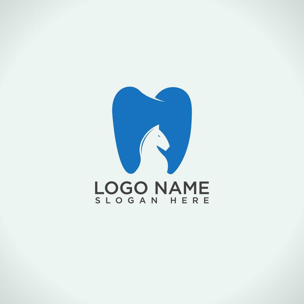 horse dental logo design vector