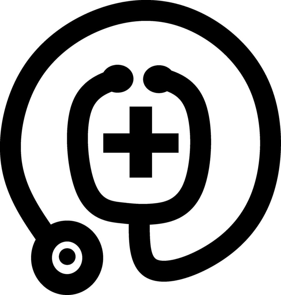 Stethoscope circle logo symbol vector art illustration