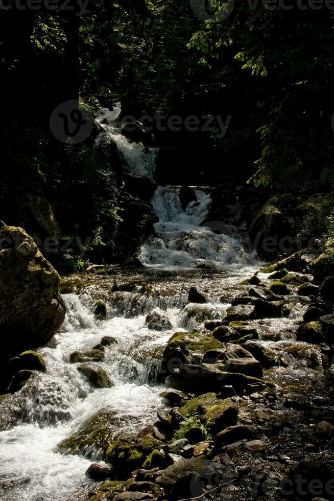 Serene Alpine River in Belledonne, Isere, France photo