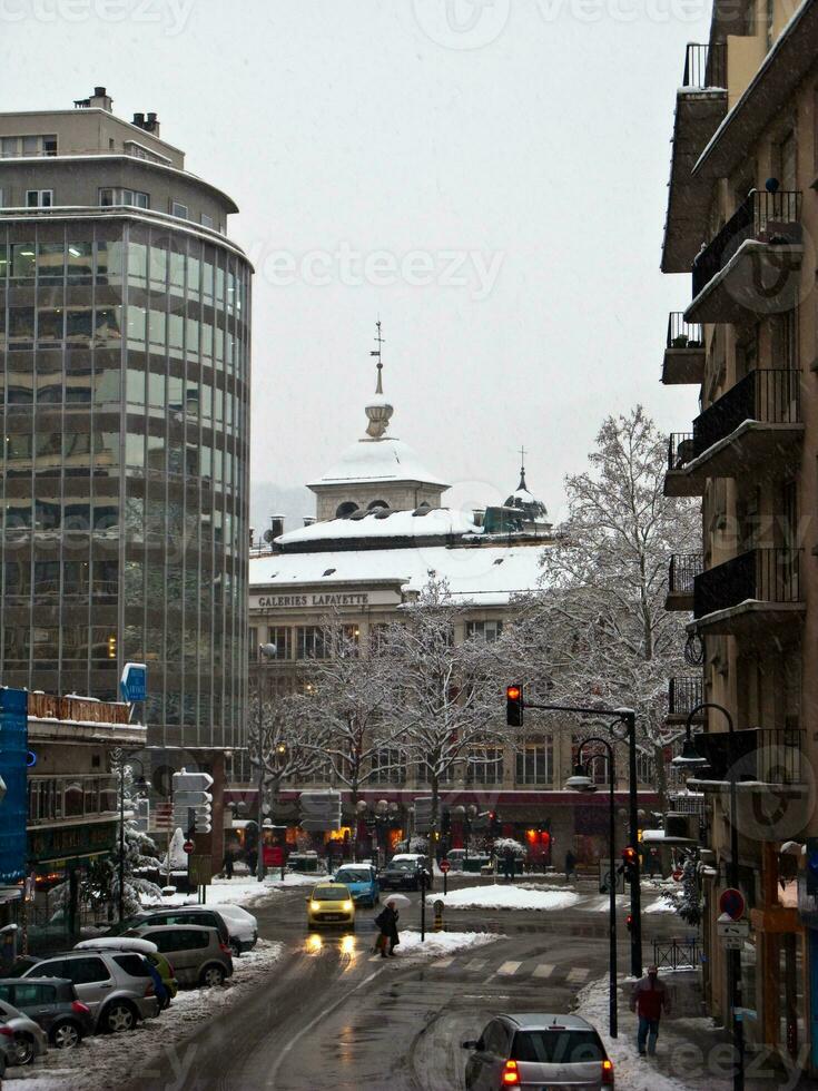 Chambery Cityscape in Winter Wonderland photo