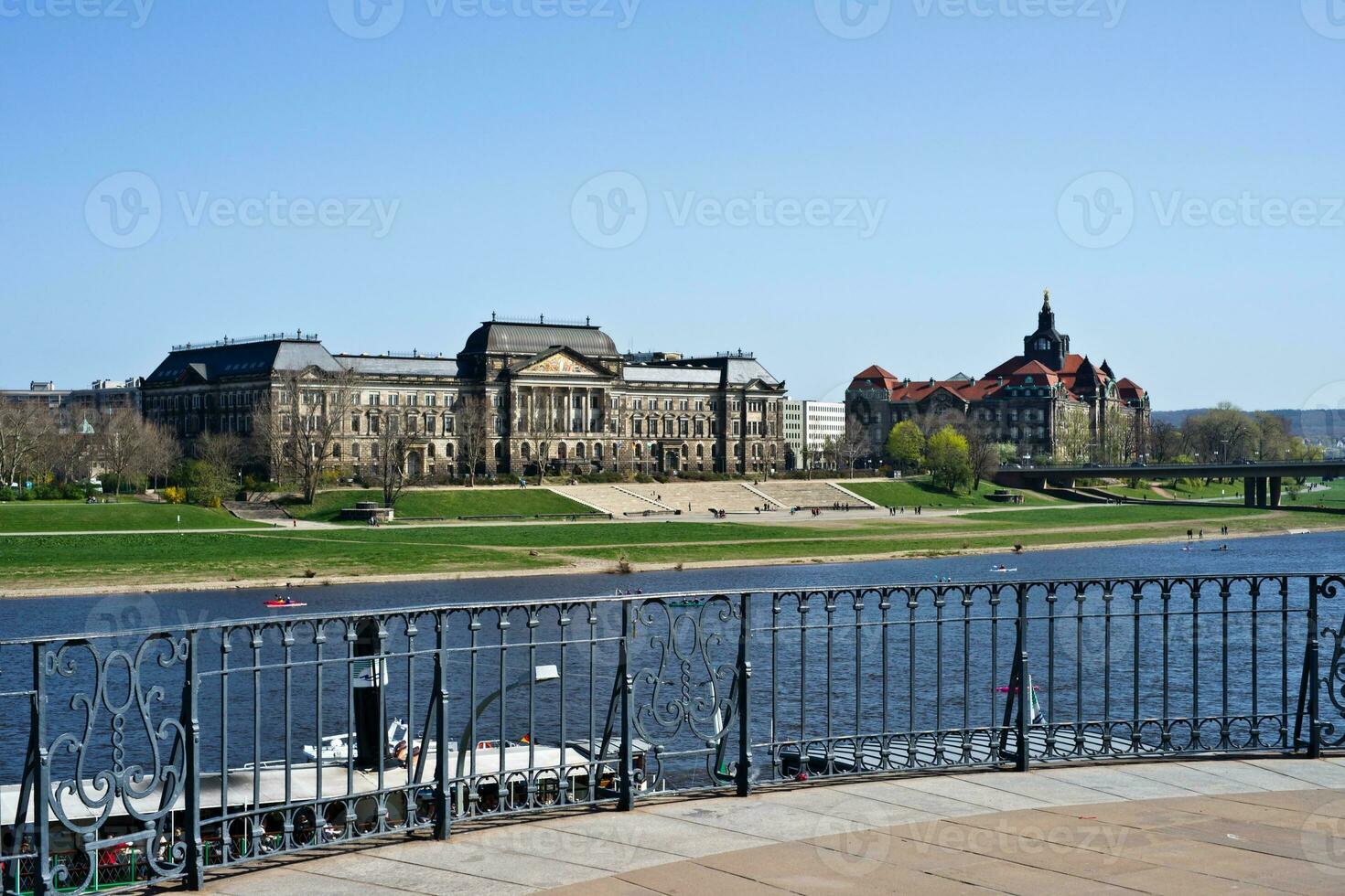 Sunny View of Dresden, Germany with the Elbe River 32431199