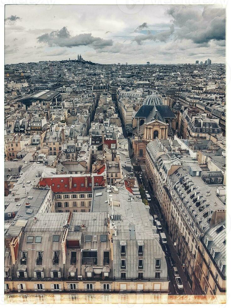 Parisian Rooftops Aerial View photo