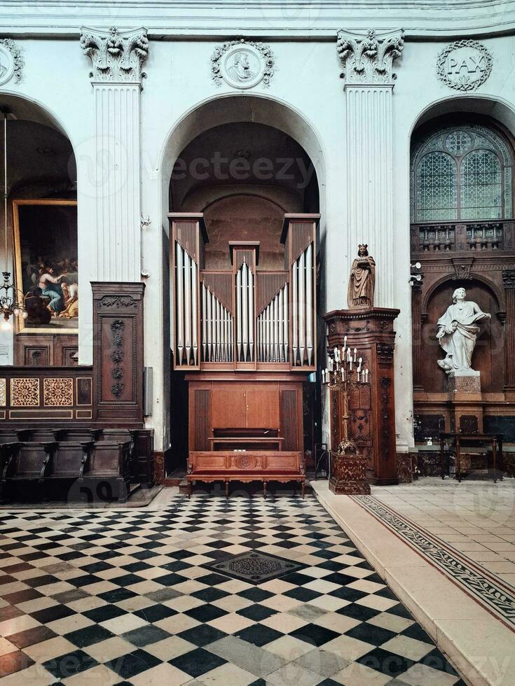 Vintage Parisian Church Interior photo