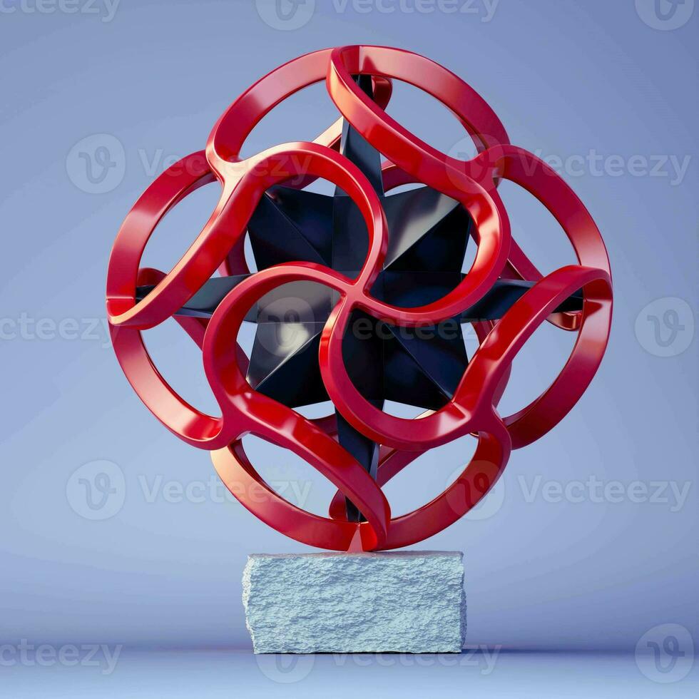 Digital Generated Geometric Modern Sculpture photo