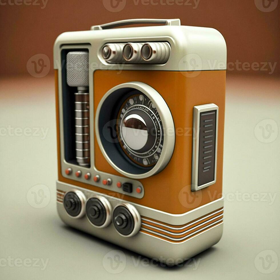 Retro Futuristic AI Generated Radio photo