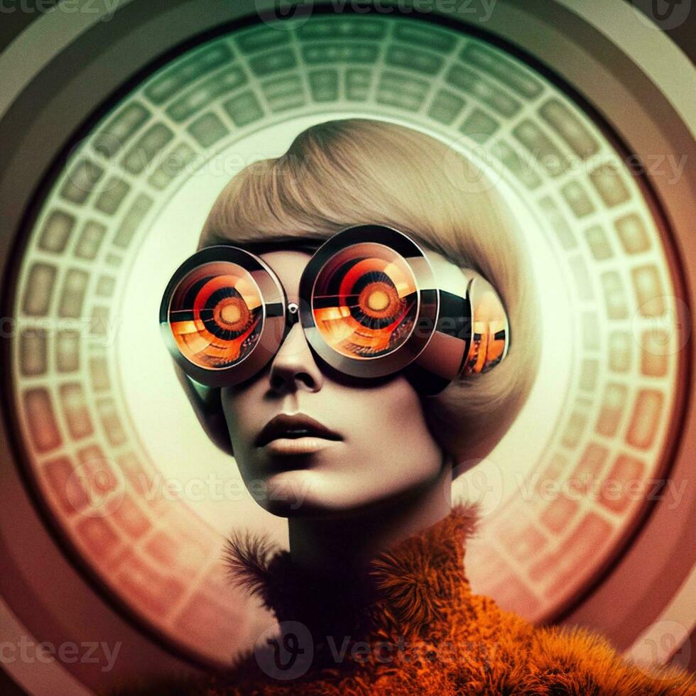 Futuristic Woman with AI Generated Glasses photo