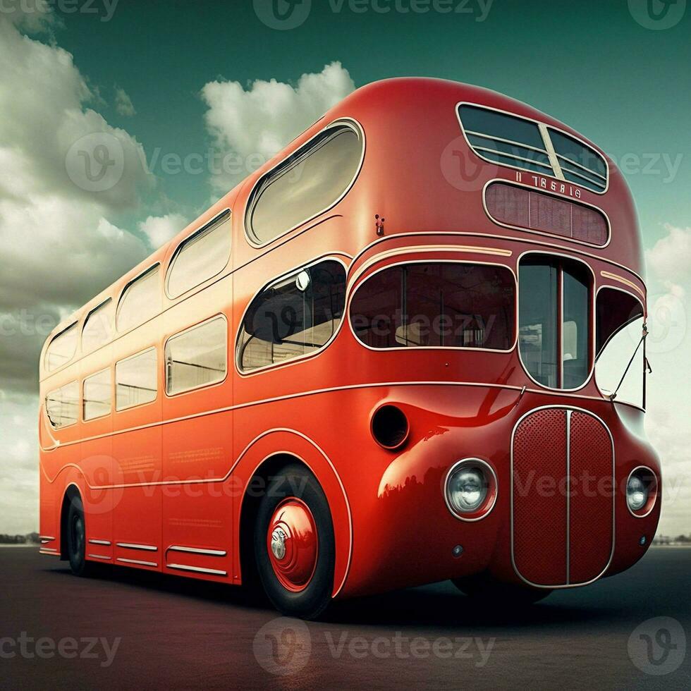 Futuristic London Bus AI Generated Urban Transport photo