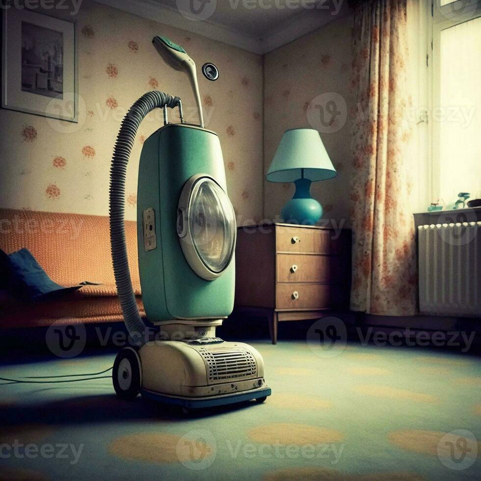 Retro Futurism AI Generated Vintage 60s Vacuum Cleaner photo