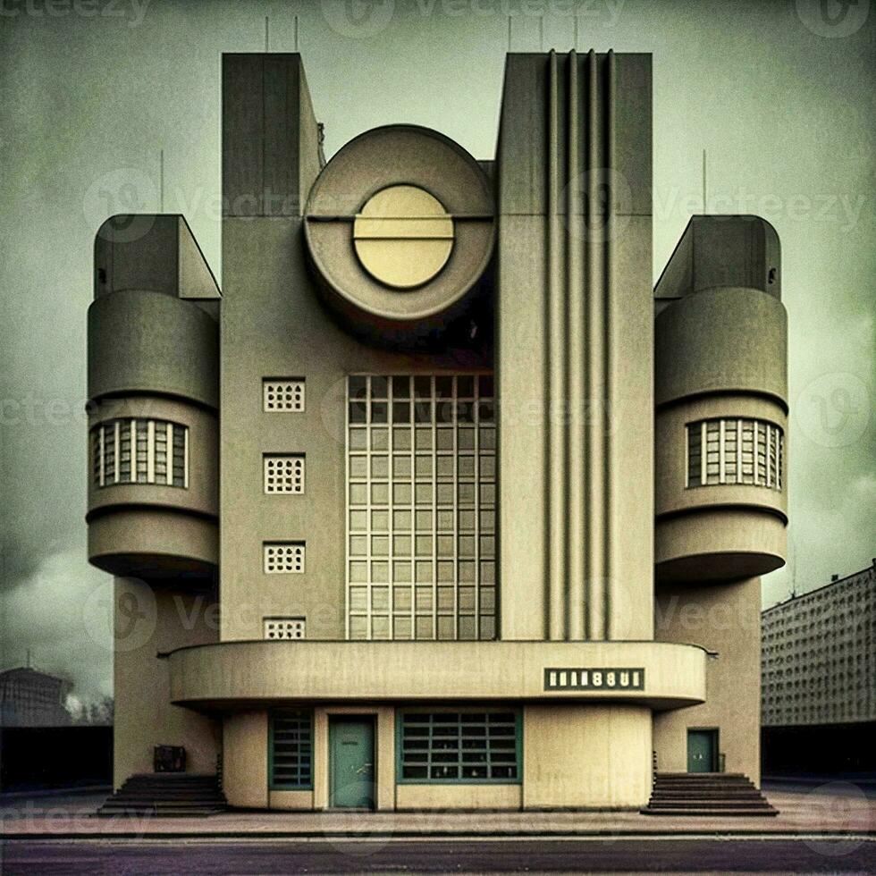 Clásico ai generado Bauhaus edificio foto