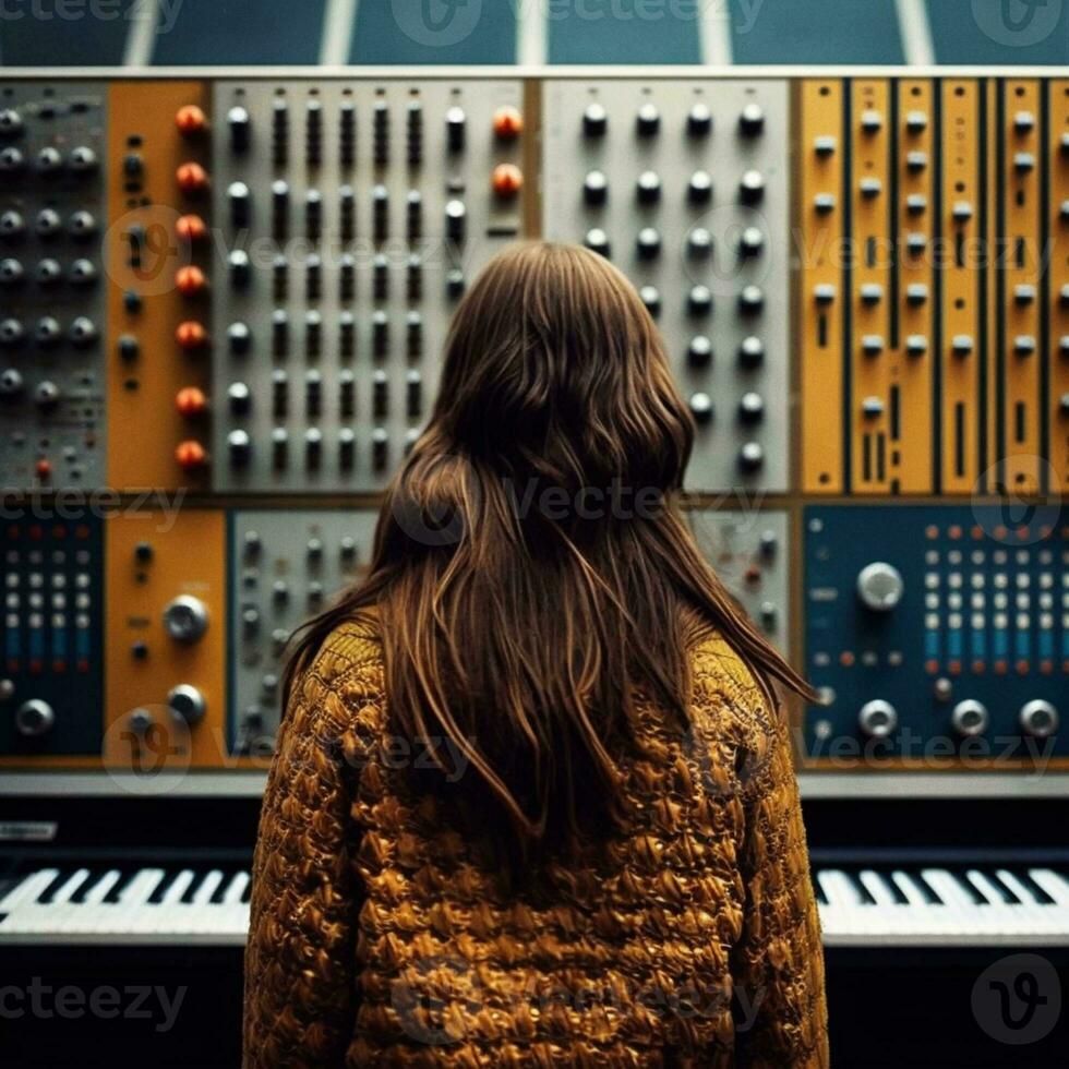 Synth Siren A Futuristic Ode to AI Harmony   Great modular synth   generative ai photo